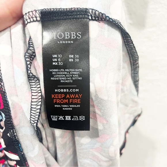 Hobbs Dress Women's 6 Anela Navy Multi Jersey Stretch Midi Classic Career - Picture 7 of 8